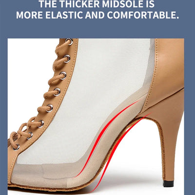 Woman High Tip Ballroom Dance Shoes Woman Ruber Insole Latino Salsa