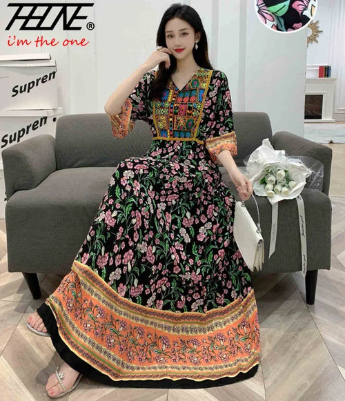 Indian Dress for Women Summer Embroidery Chic Elegant Party Dresses