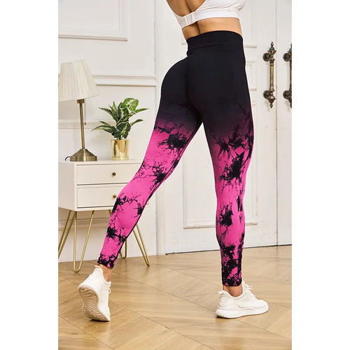 Peach Pants High Waist Tie Dyed Hip Lifting Sports Training Fitness