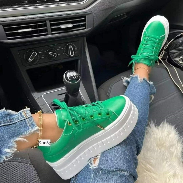 Flat Womens Sneakers Casual Platform Women&