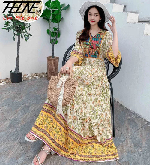 Indian Dress for Women Summer Embroidery Chic Elegant Party Dresses