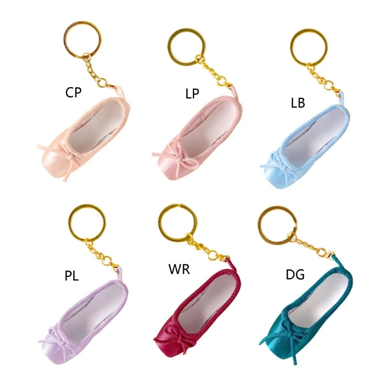 Mini  Ballet Shoes Keychain Pointe Shoes Keyrings Handmade Pointe Shoe