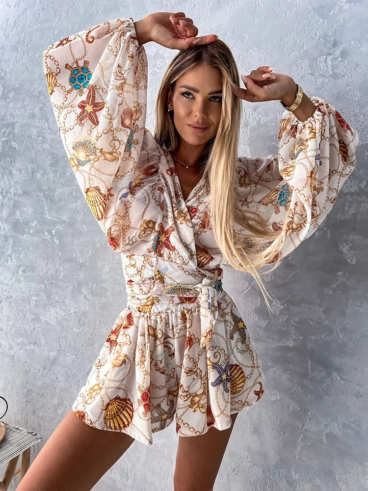 Sexy Deep V Neck Jumpsuit For Women Summer Casual Boho Beach Vacation