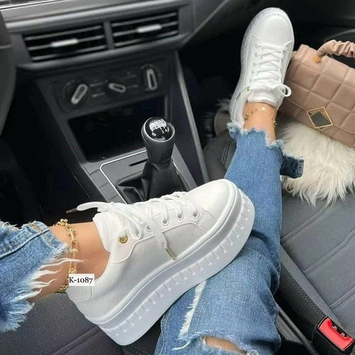 Flat Womens Sneakers Casual Platform Women&