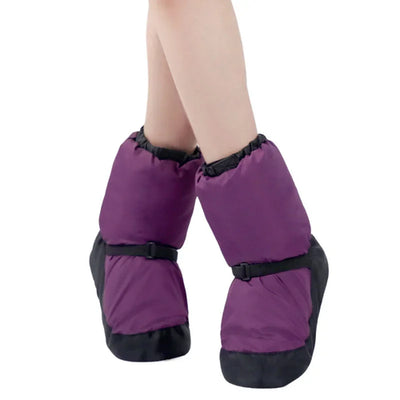Women Warm UP Bootie Slipper Dance Shoe With  Strap  Warmth PVC
