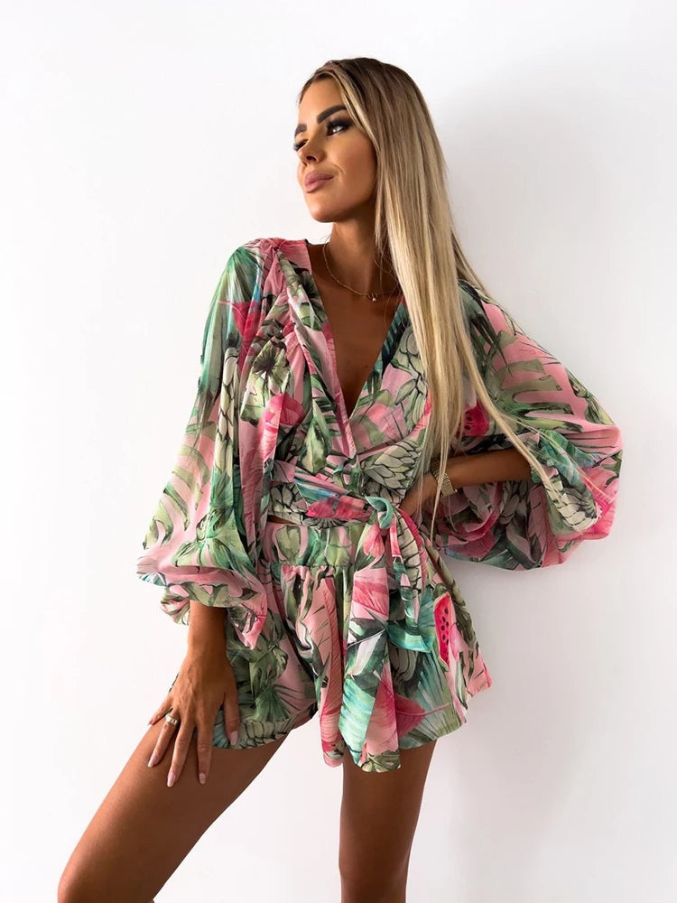 Sexy Deep V Neck Jumpsuit For Women Summer Casual Boho Beach Vacation