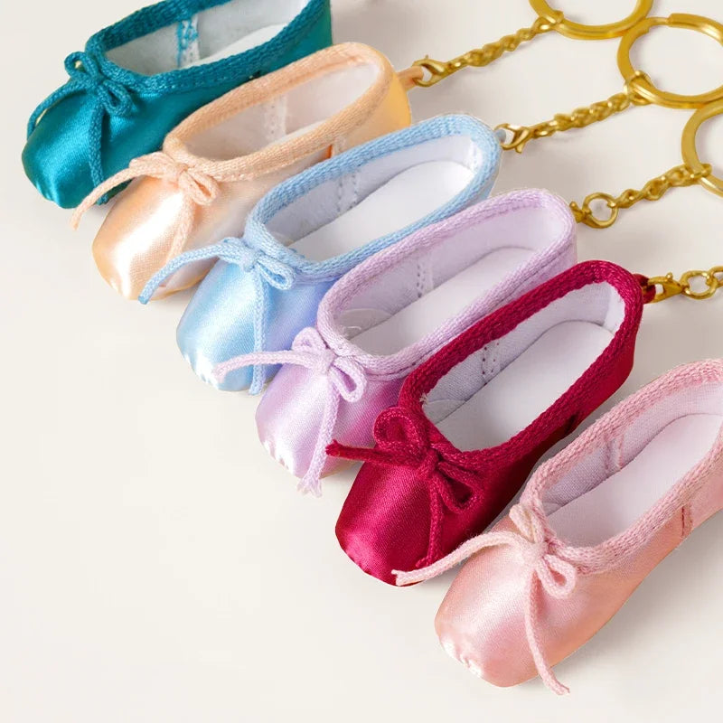 Mini Ballet Shoes Keychain Pointe Shoes Keyrings Handmade Pointe Shoe