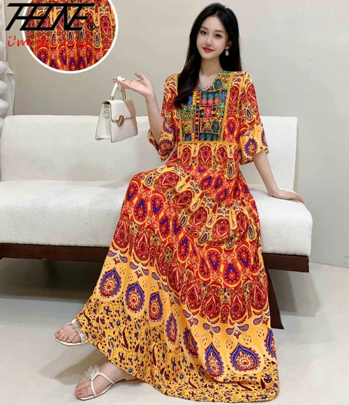 Indian Dress for Women Summer Embroidery Chic Elegant Party Dresses