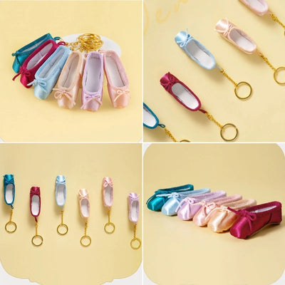 Mini  Ballet Shoes Keychain Pointe Shoes Keyrings Handmade Pointe Shoe