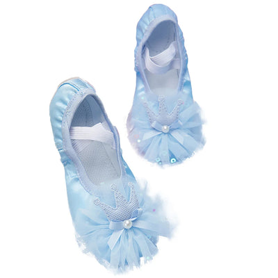 Children's Ballet Shoes Girls Professional Dance Satin Crown Lace