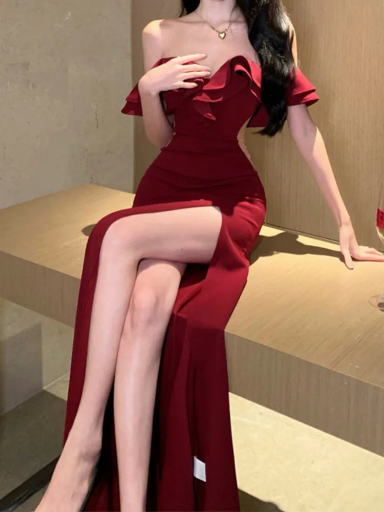 Sexy Bodycon Long Dresses for Women Wedding Evening Party Prom Robe