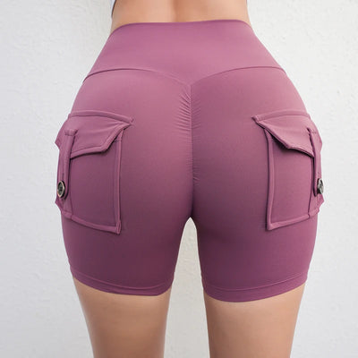 Peach Butt Fitness Shorts Women's Exercise Three-Quarter Pants Cargo