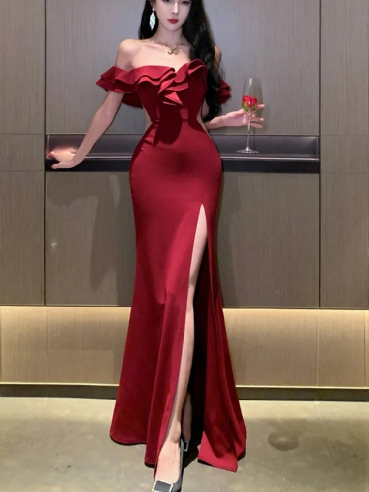 Sexy Bodycon Long Dresses for Women Wedding Evening Party Prom Robe