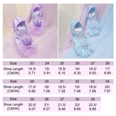 Children's Ballet Shoes Girls Professional Dance Satin Crown Lace