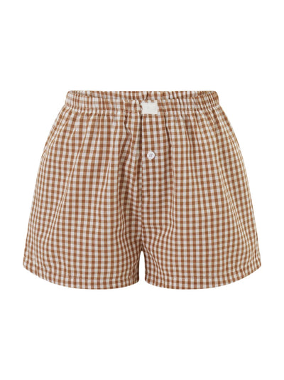 Y2k Aesthetic Plaid Shorts Women's Cute Pajamas Short Pants Lounge