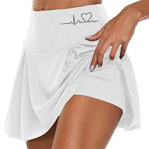 Women Skrits Summer Above Knee Double-Layer Sports Shorts Dress Quick