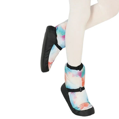 Women Warm UP Bootie Slipper Dance Shoe With  Strap  Warmth PVC