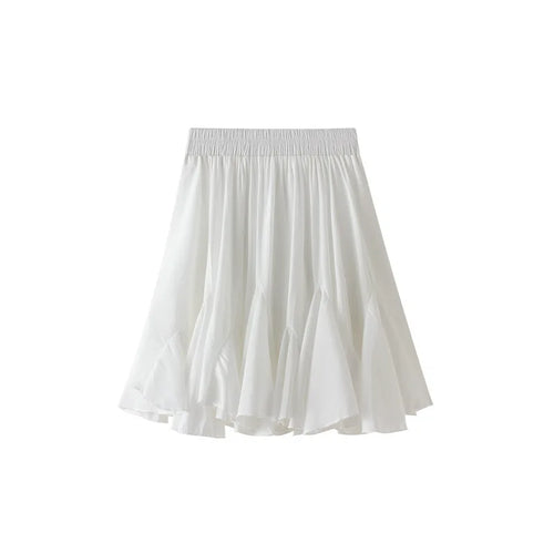 White Ruffle Mini Skirt With Shorts For Women Summer A Line Tennis