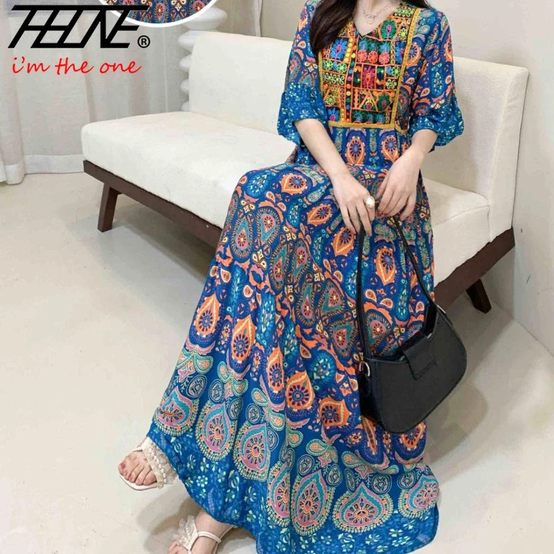 Indian Dress for Women Summer Embroidery Chic Elegant Party Dresses