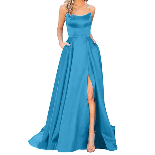 Women Dress Elegant Vintage Ladies Backless Long Dresses Wine Party