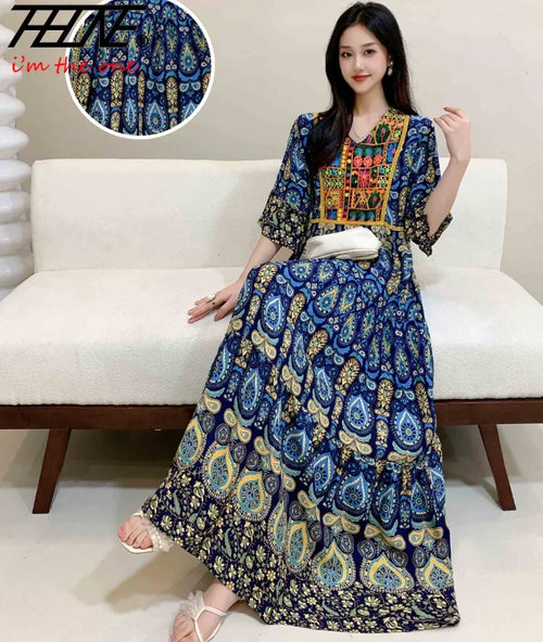 Indian Dress for Women Summer Embroidery Chic Elegant Party Dresses