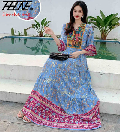 Indian Dress for Women Summer Embroidery Chic Elegant Party Dresses