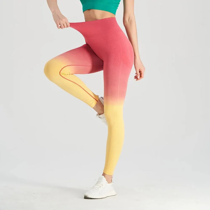 Gradient Fitness Pants For Women Hip Lifting Tight Fitting High