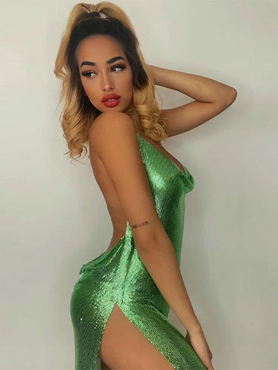 Sexy Bodycon Mini Dress for Women Bling Glitter Evening Prom Women