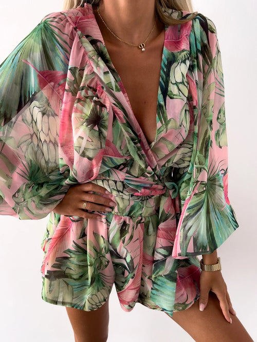 Sexy Deep V Neck Jumpsuit For Women Summer Casual Boho Beach Vacation