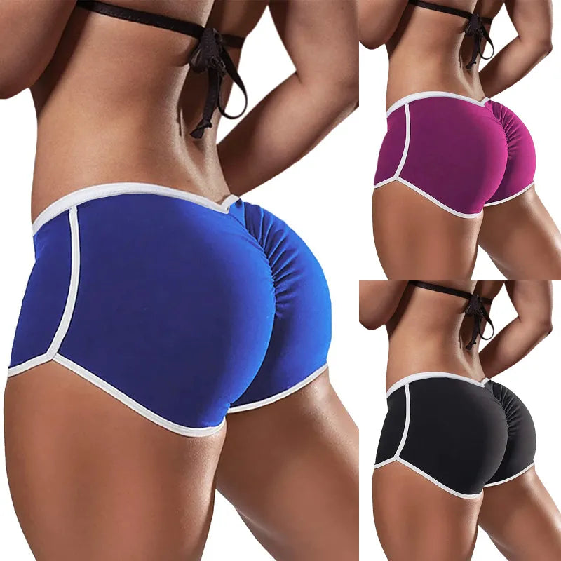 Low Waist Sport Shorts For Women Summer Elasticated Fold Design Shorts