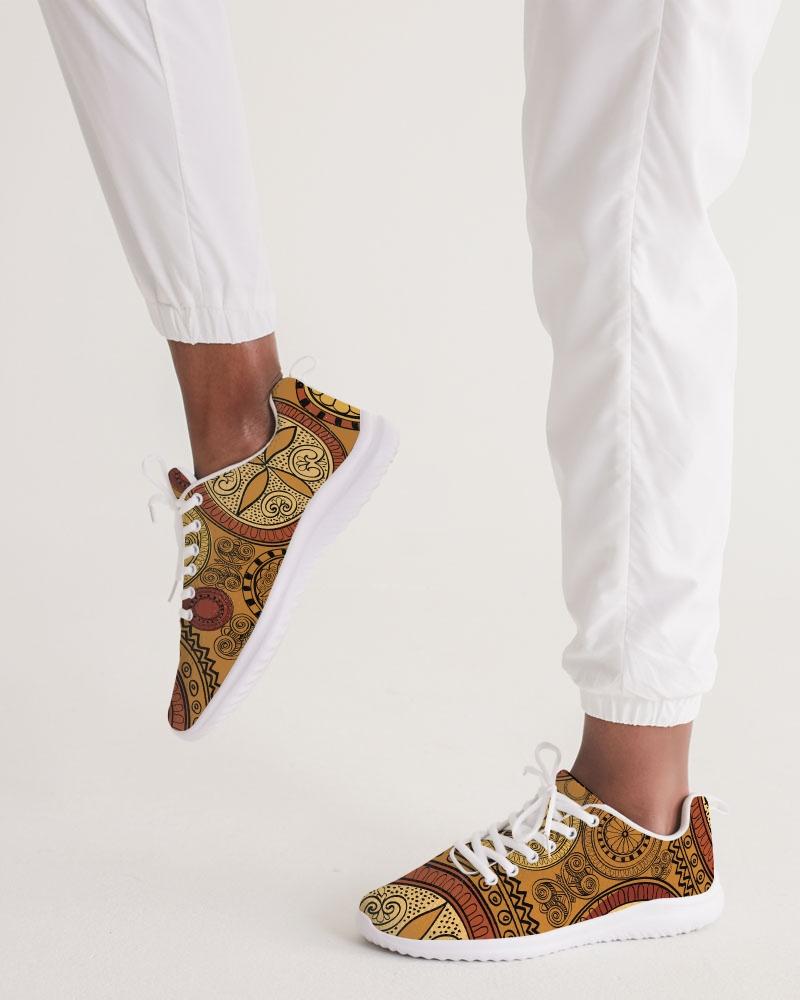 Womens Sneakers - Brown Paisley Style Canvas Sports Shoes / Running