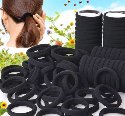 Pack of 500 pcs Black Hair Rubber Bands for Women Kids and Girls