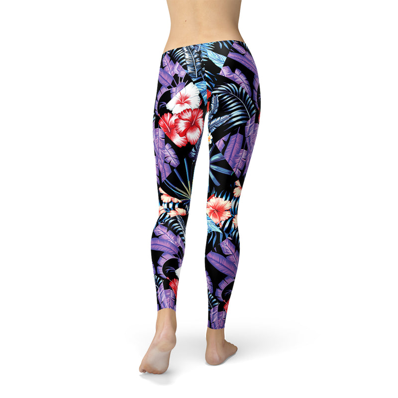 Geometric Tropical Floral Leggings