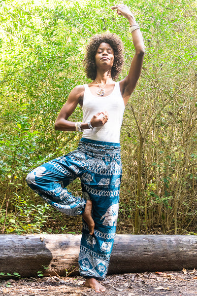 Teal ELEPHANT Pants Harem Pants Women Boho Pants Hippie