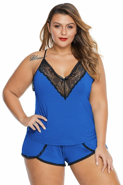 Plus Size Pajamas Cami Shorts Set