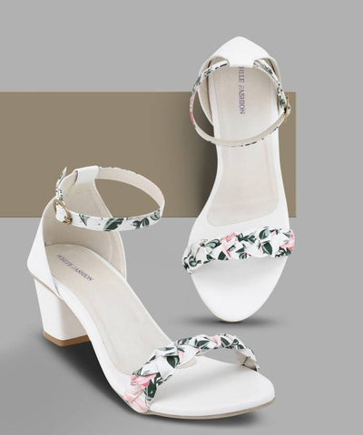 Women White Heels Sandal