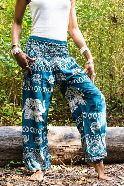 Teal ELEPHANT Pants Harem Pants Women Boho Pants Hippie