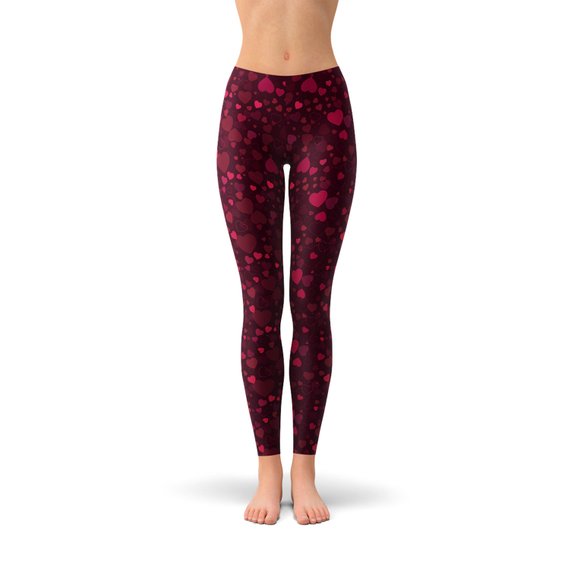 Hearts on Hearts Red Leggings