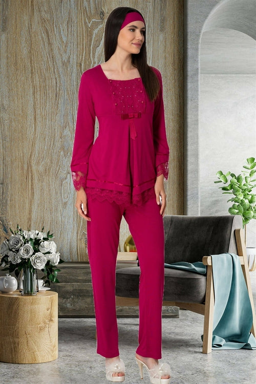 Shopymommy 1820 Double Sided Button Maternity & Nursing Pajamas