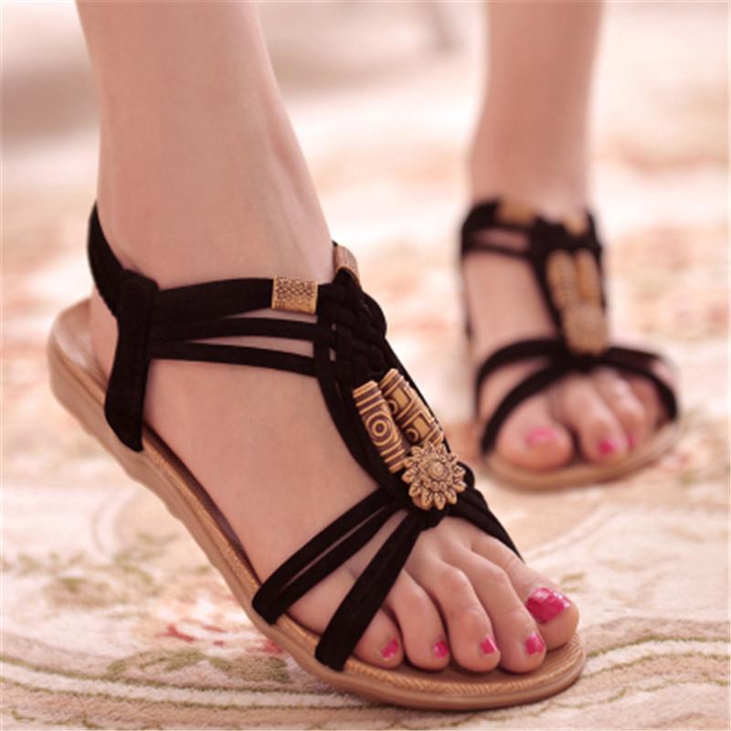 New Women Summer Sandals Women Shoes Bohemia Gladiator Beach Flat