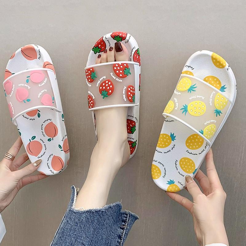 Summer Slippers Women Shoes Cartoon Fruit Strawberry Pineapple Peach