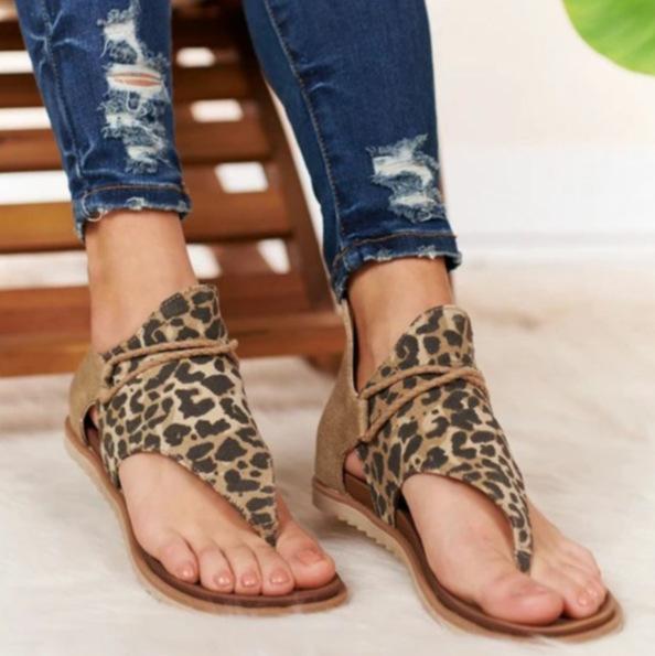 Summer women shoes 2020 summer large size leopard sandal women