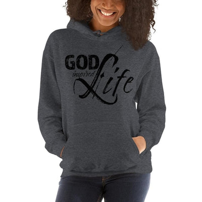 Womens Hoodie - Pullover Hooded Sweatshirt -god Inspired Life/black