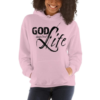 Womens Hoodie - Pullover Hooded Sweatshirt -god Inspired Life/black