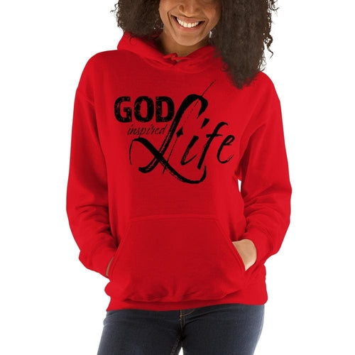 Womens Hoodie - Pullover Hooded Sweatshirt -god Inspired Life/black