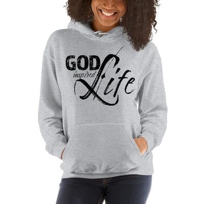 Womens Hoodie - Pullover Hooded Sweatshirt -god Inspired Life/black