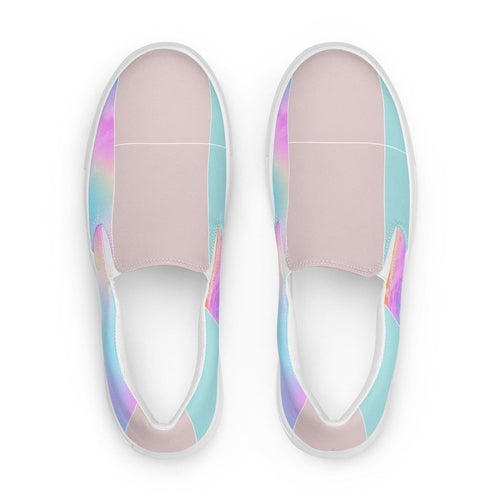 Womens Slip-on Canvas Shoes Pastel Colorblock Watercolor Illustration
