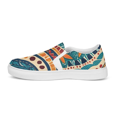 Womens Slip-on Canvas Shoes Tropical Floral Pattern 61374