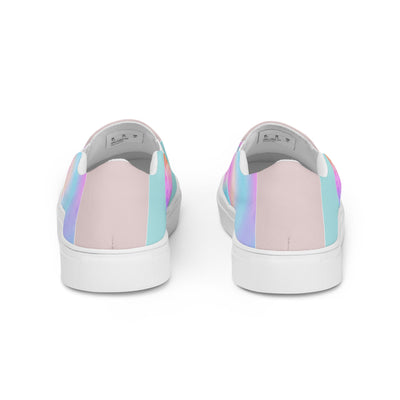Womens Slip-on Canvas Shoes Pastel Colorblock Watercolor Illustration