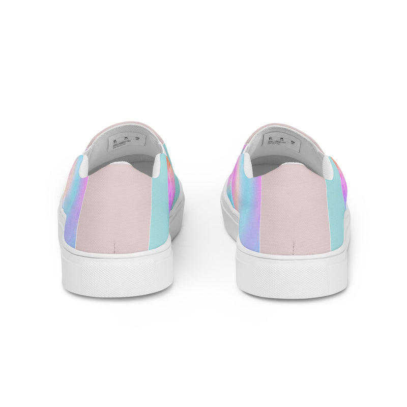 Womens Slip-on Canvas Shoes Pastel Colorblock Watercolor Illustration